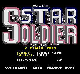 Star Soldier - 2 Minute Mode Title Screen